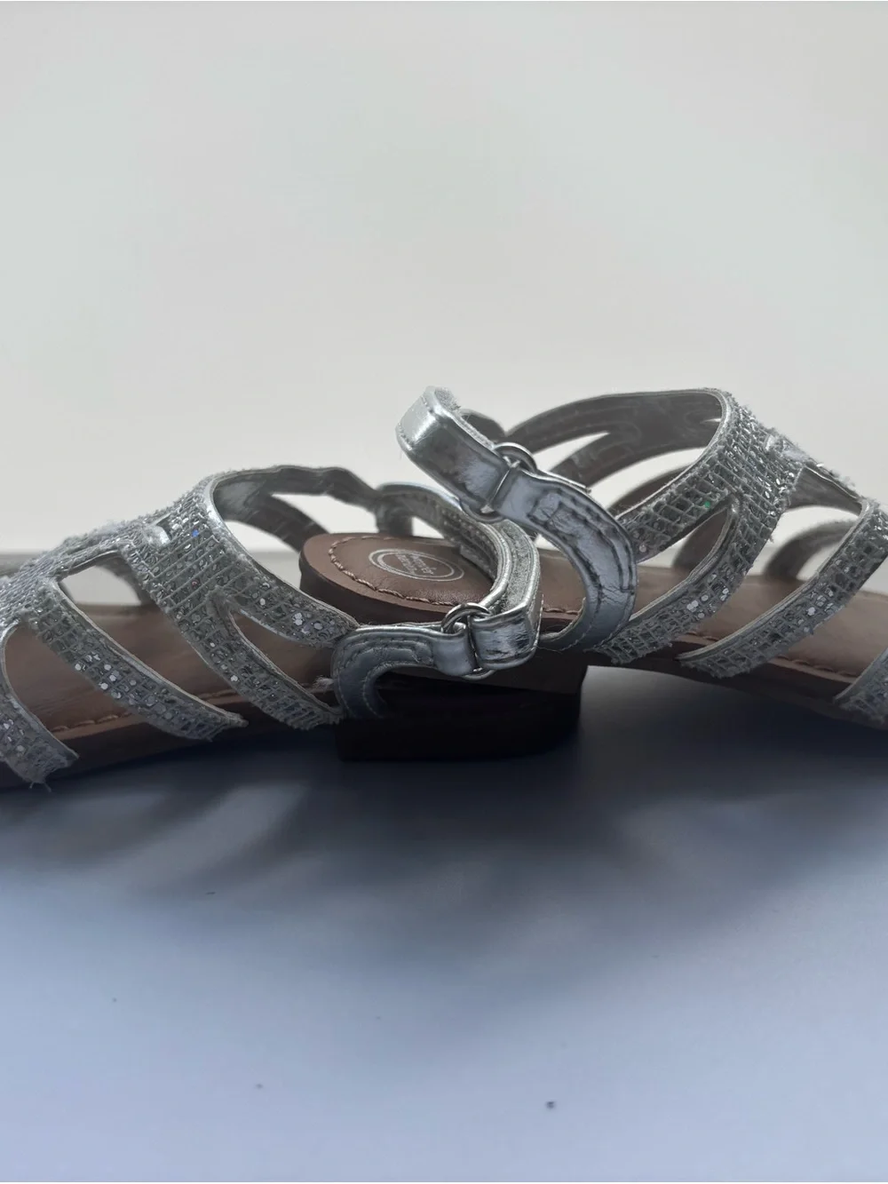 Sparkling Silver Strappy Girls' Sandals